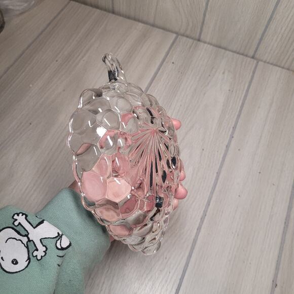 Vintage Grape Cluster Clear Glass Candy Nut Bowls Dishe Catch All Jewelry Keys - Picture 4 of 10